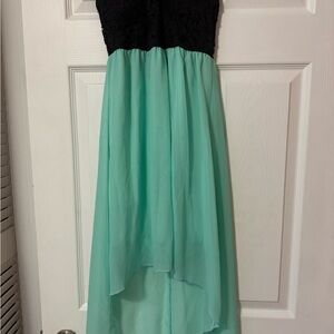 Elegant Black and Mint Green Dress